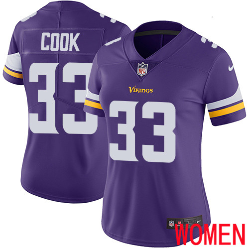 Minnesota Vikings #33 Limited Dalvin Cook Purple Nike NFL Home Women Jersey Vapor Untouchable->women nfl jersey->Women Jersey